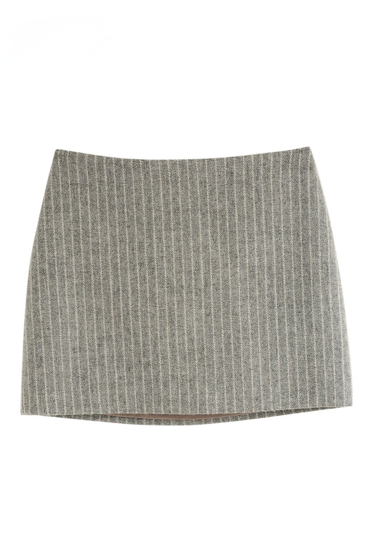 美麗諾羊毛粗呢條紋迷你裙 B4485