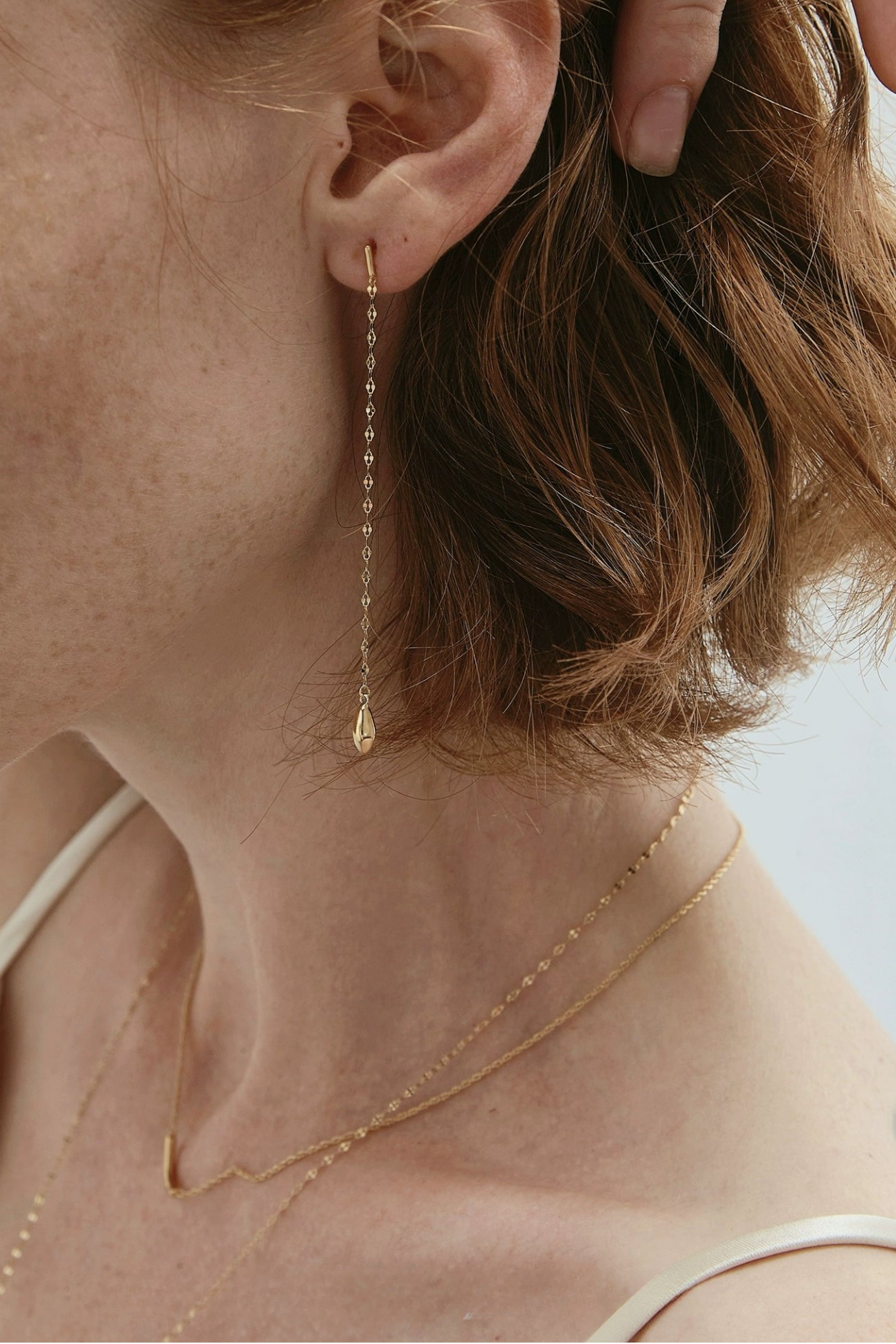 S925 流蘇水滴長耳環 B4495