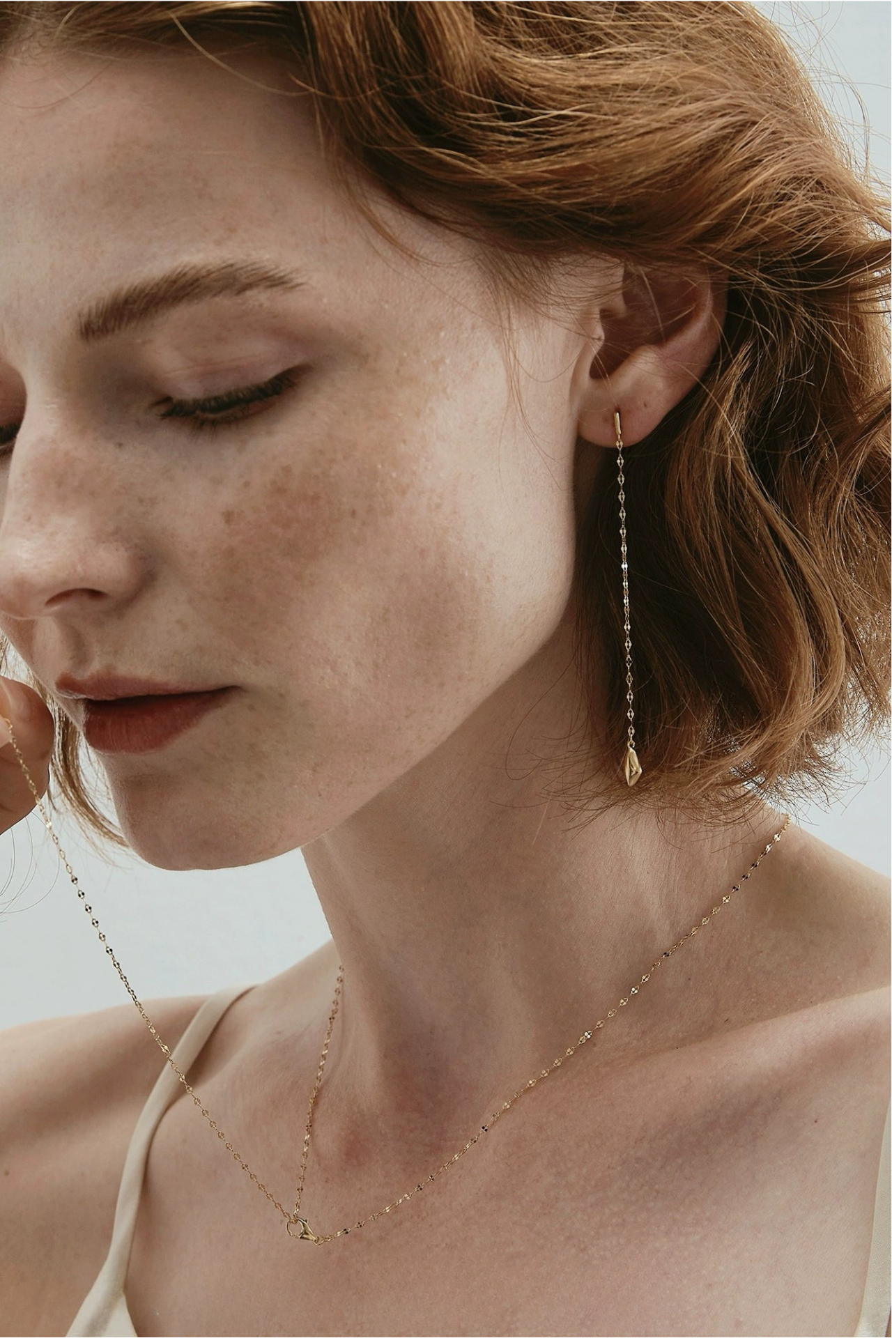 S925 流蘇水滴長耳環 B4495