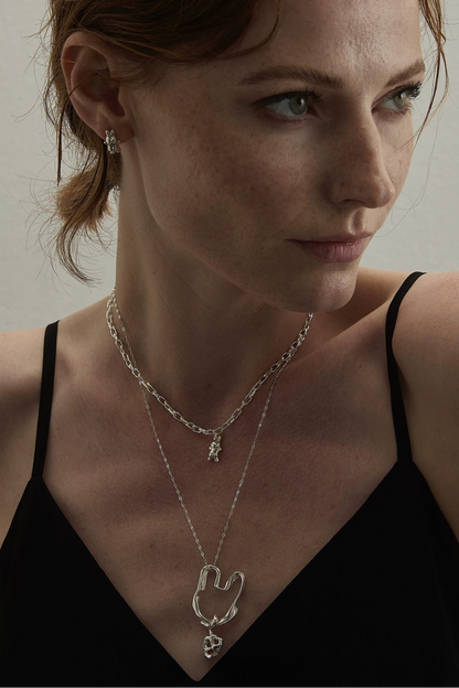 S925 Rabbit Pendant Necklace B4496