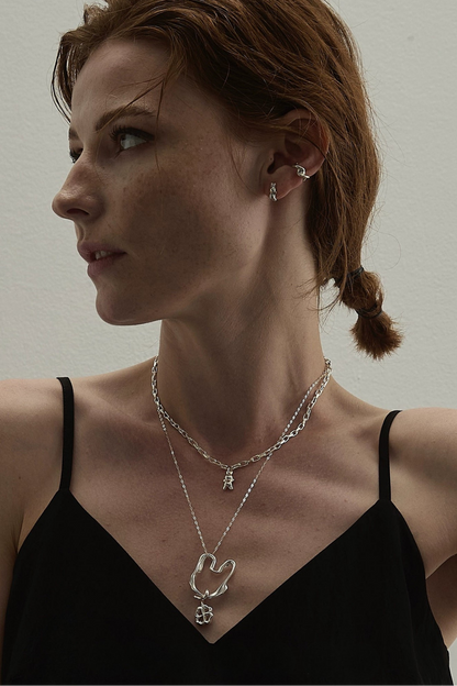 S925 Rabbit Pendant Necklace B4496