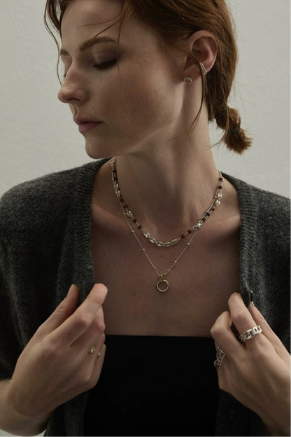 S925 Donut Design Pendant Necklace B4500