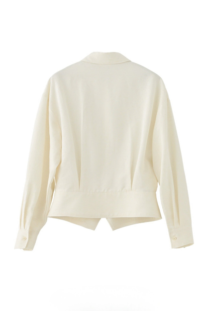 Linen blend peplum design top B4665