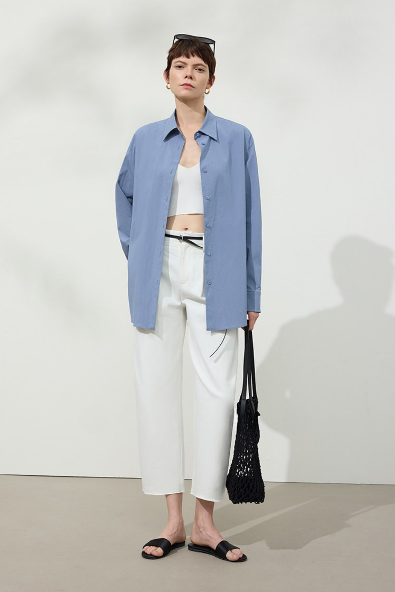 Minimal Tapered Slim Fit Cropped Pants B4748