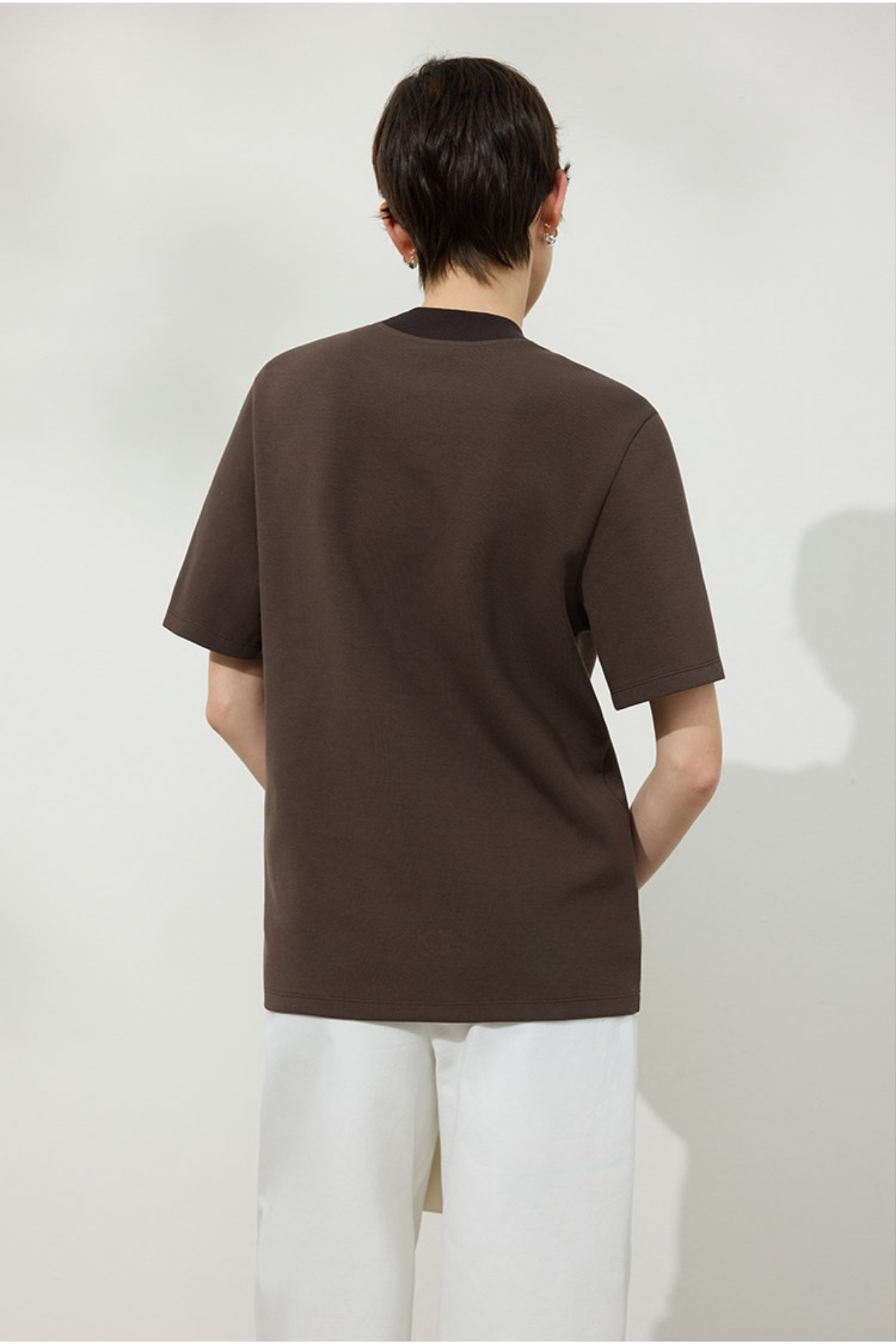 Minimal Flock Print T-shirt B4749