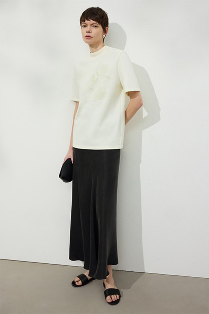 Minimal Flock Print T-shirt B4749