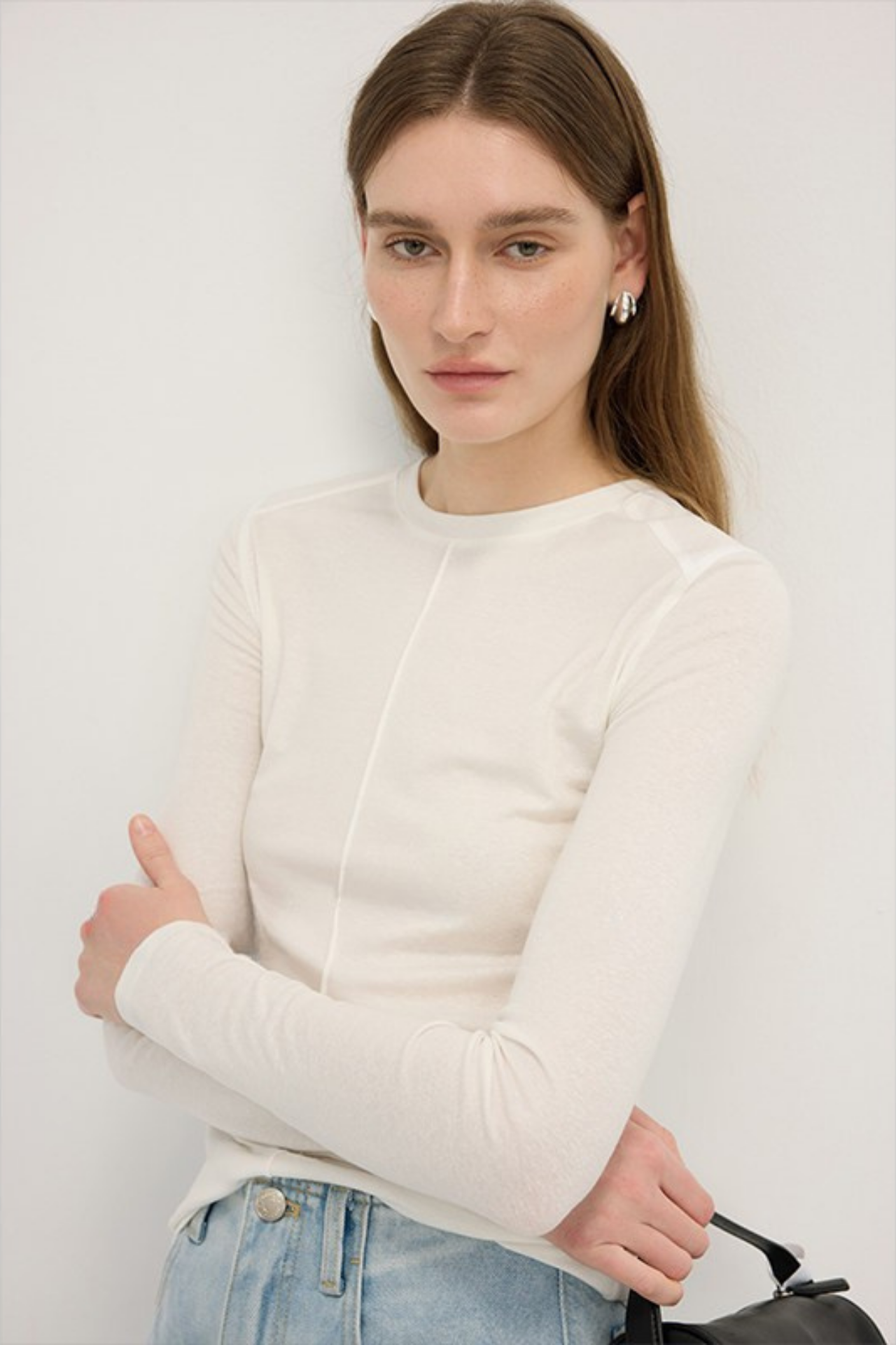 Linen Blend Minimal Slim Fit T-Shirt B4751