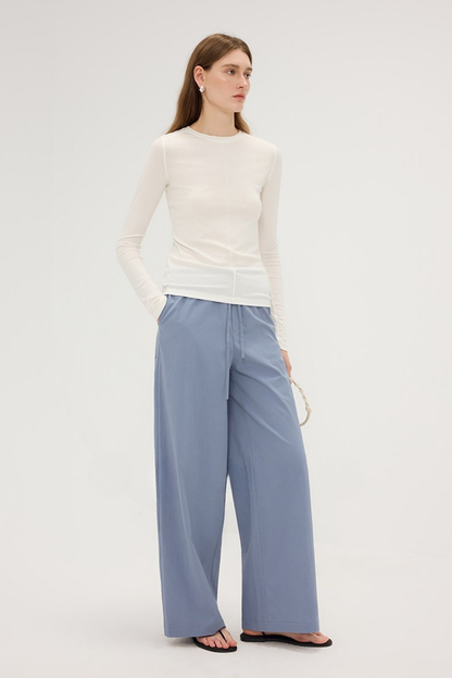 Linen Blend Minimal Slim Fit T-Shirt B4751