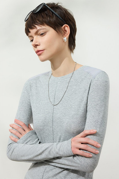 Linen Blend Minimal Slim Fit T-Shirt B4751