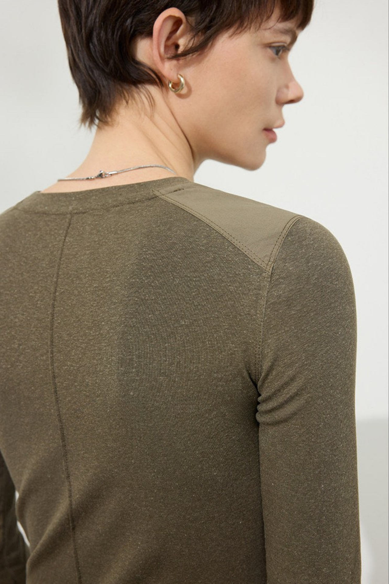 Linen Blend Minimal Slim Fit T-Shirt B4751