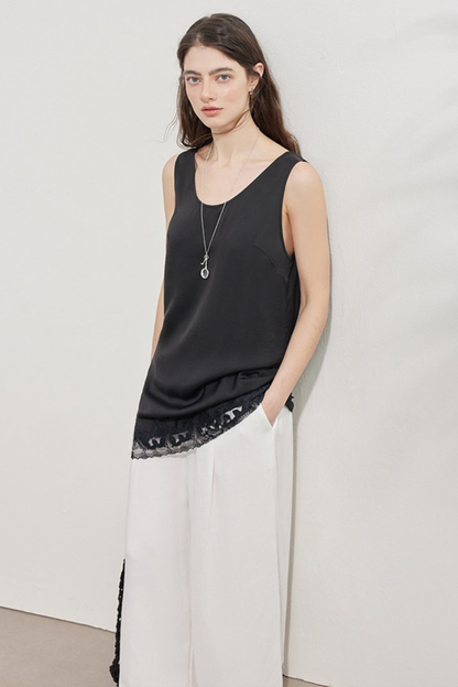 Acetate U-Neck Tank Top B4753
