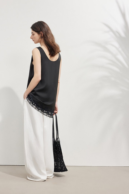 Acetate U-Neck Tank Top B4753