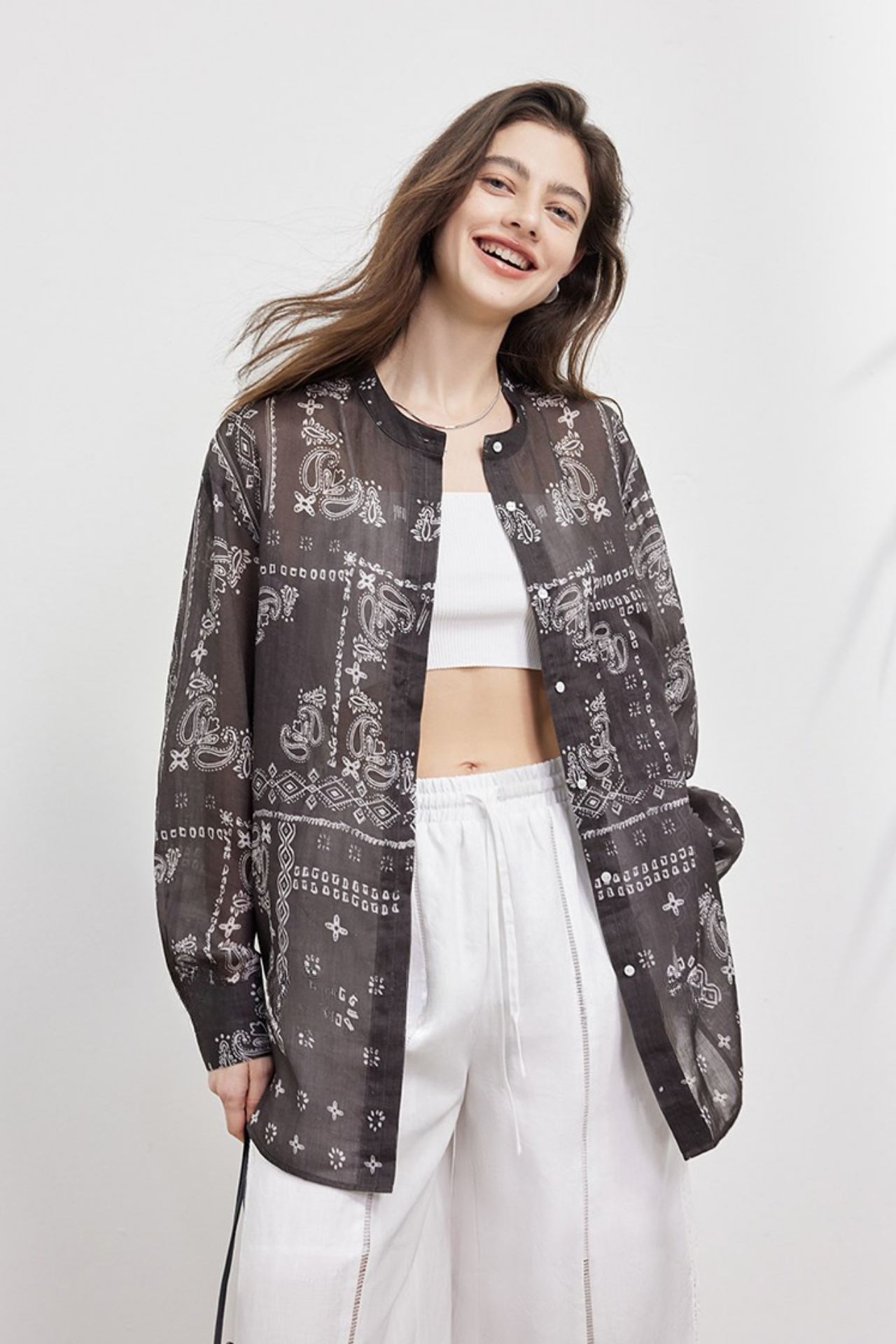 Paisley Ramie Resort Shirt & Shorts B4816