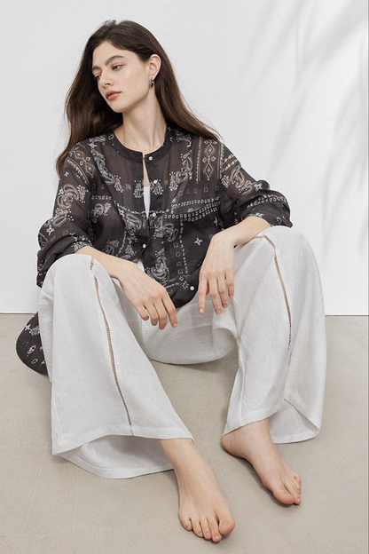 Paisley Ramie Resort Shirt & Shorts B4816