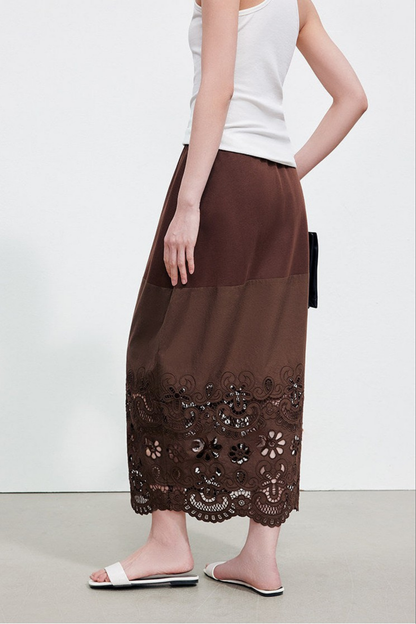 Baroque Embroidered Shuttle Patchwork Skirt B4897