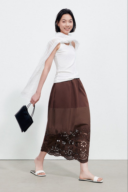 Baroque Embroidered Shuttle Patchwork Skirt B4897