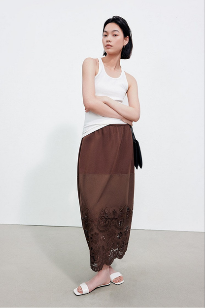 Baroque Embroidered Shuttle Patchwork Skirt B4897