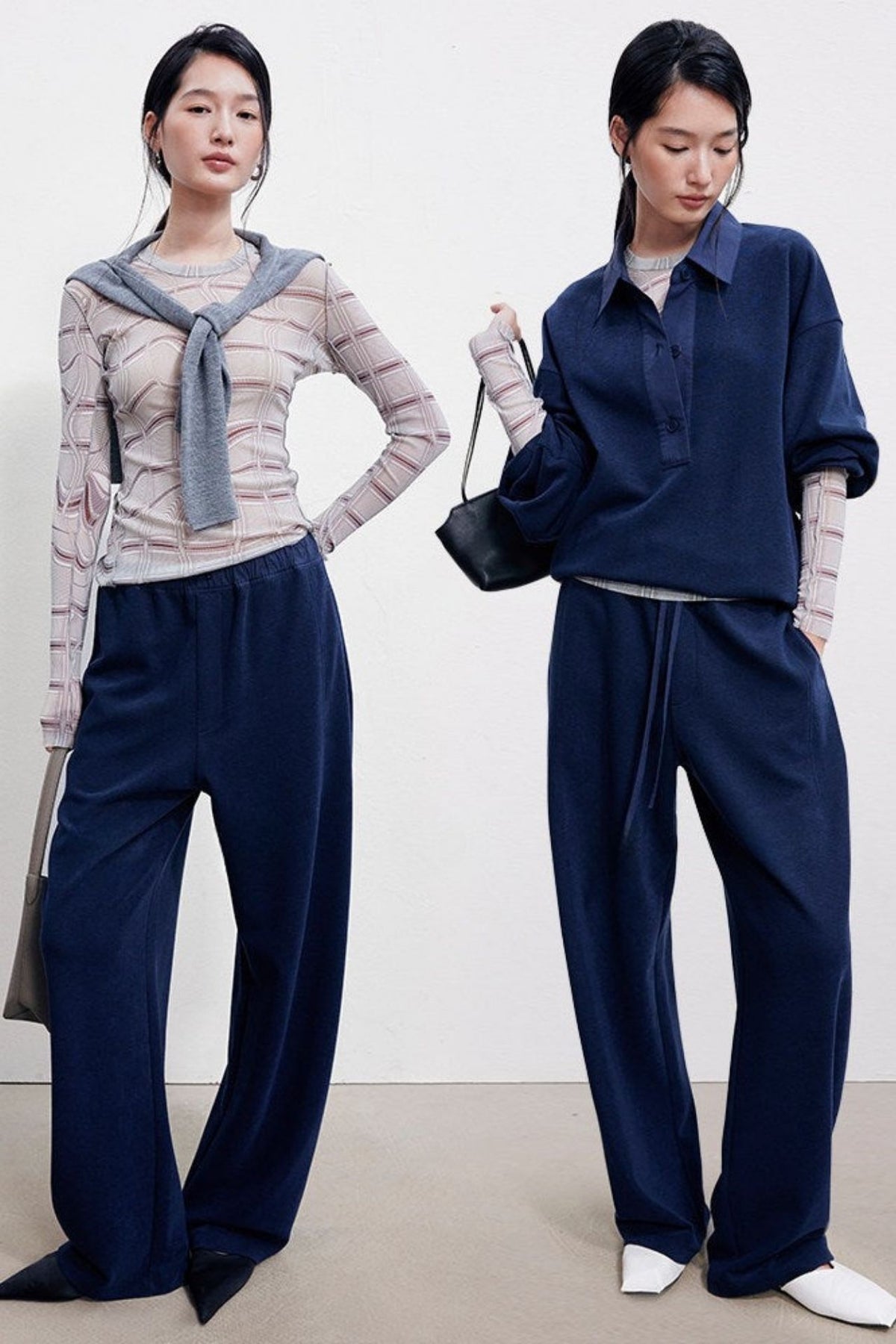 Printed Mesh Slim-Fit Long-Sleeve Top B4991