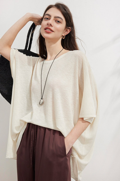 テンセルリネンニットトップス　B4741