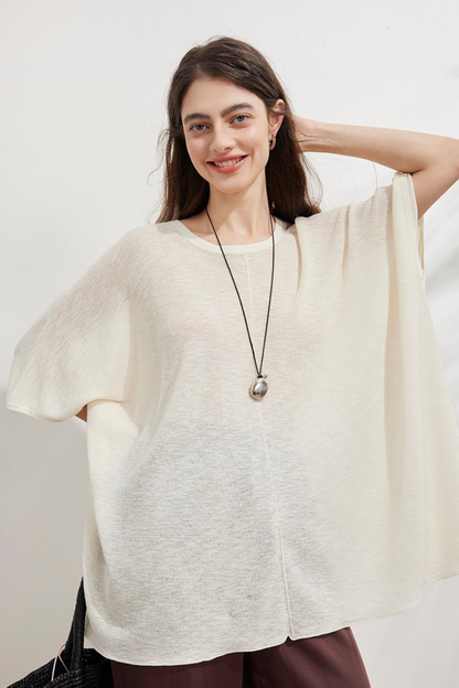 テンセルリネンニットトップス　B4741