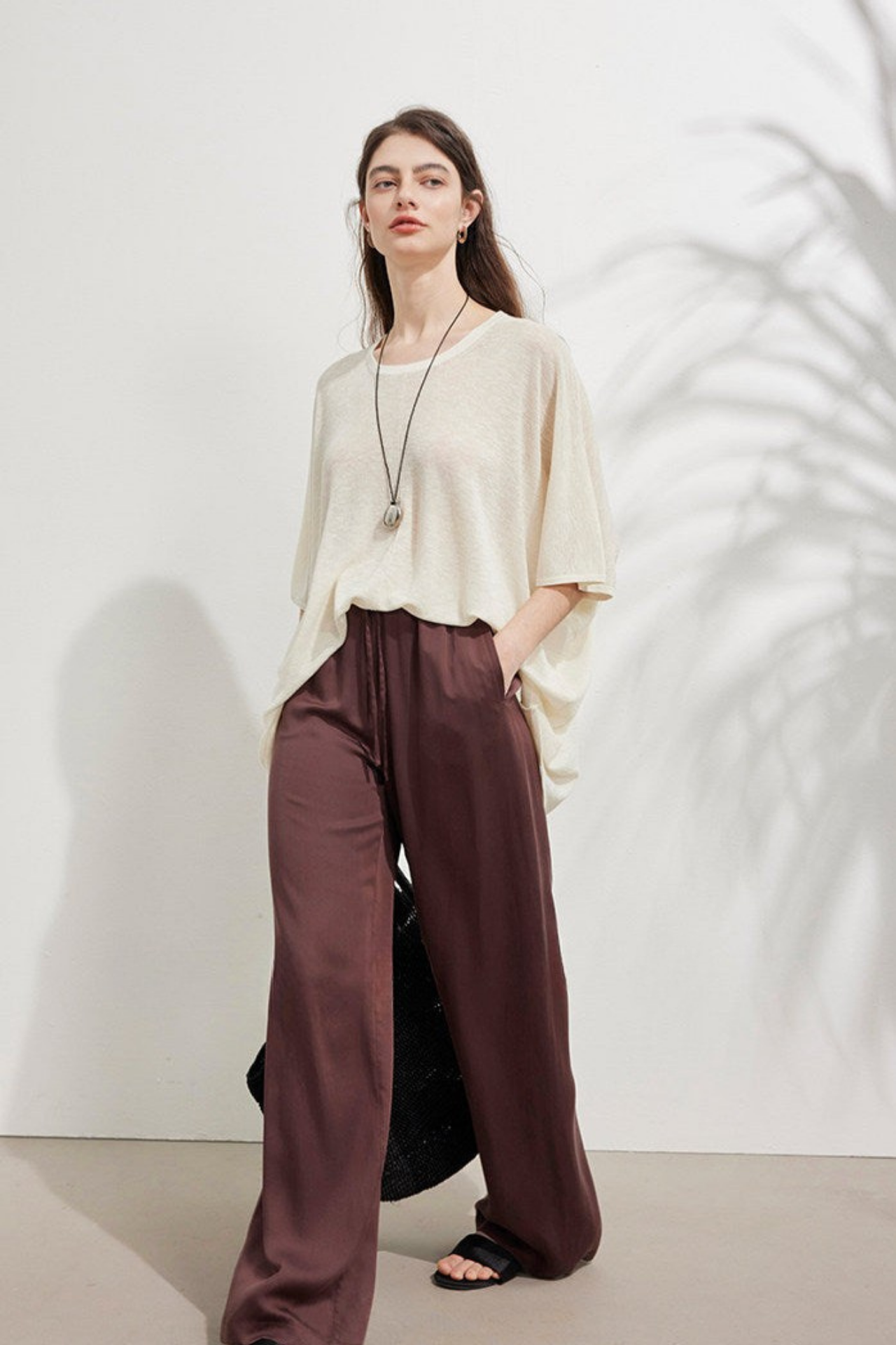 テンセルリネンニットトップス　B4741