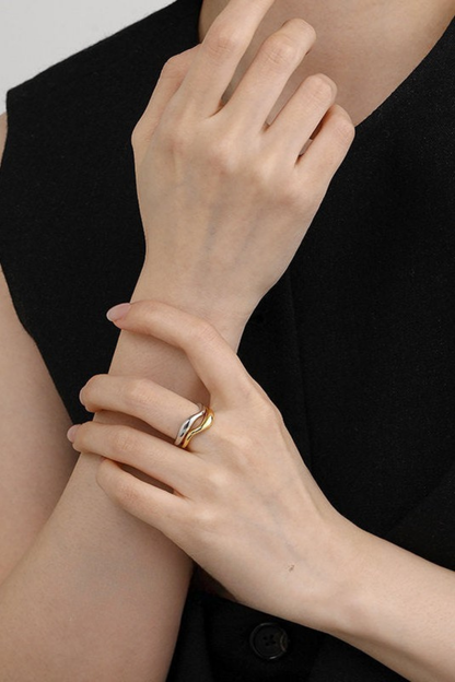 S925シンプルフレンチオープンリング　B4721