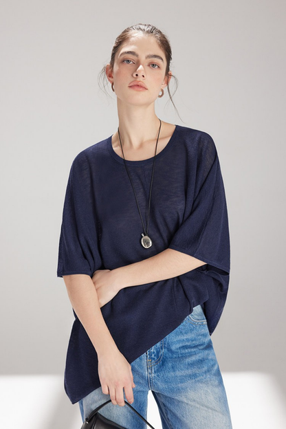 テンセルリネンニットトップス　B4741