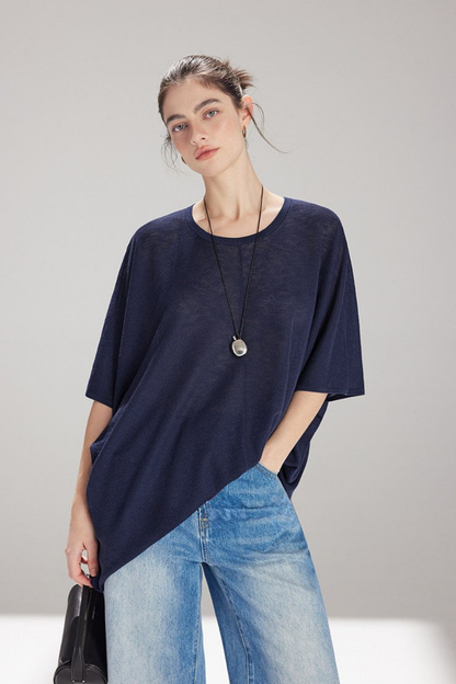 テンセルリネンニットトップス　B4741