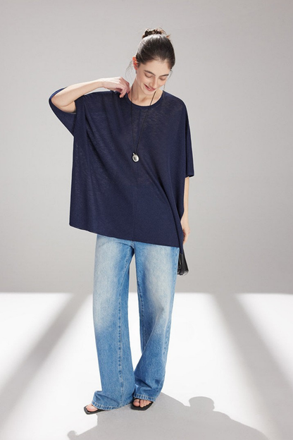 テンセルリネンニットトップス　B4741