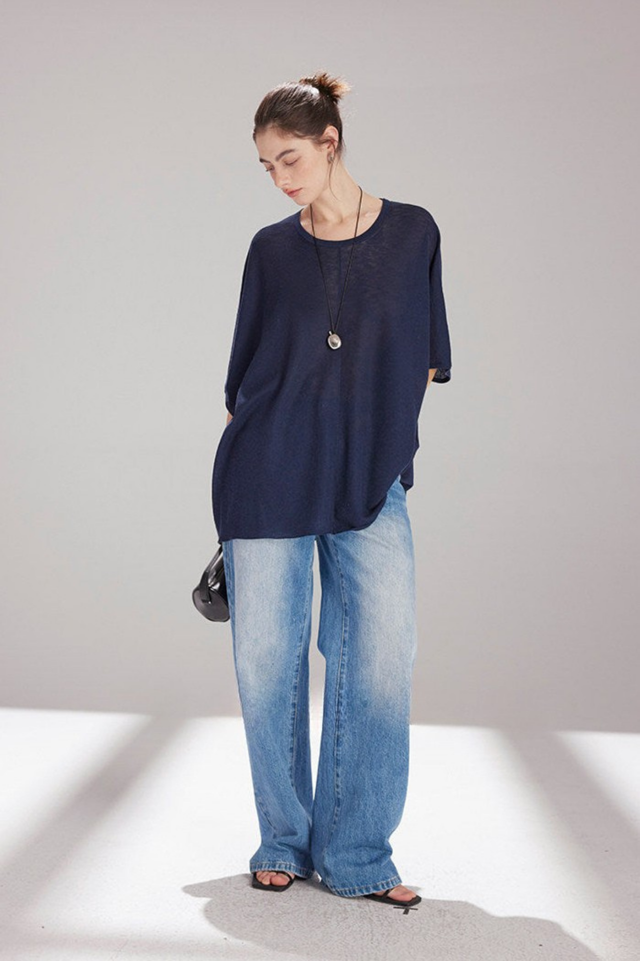 テンセルリネンニットトップス　B4741