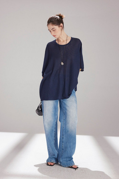 テンセルリネンニットトップス　B4741