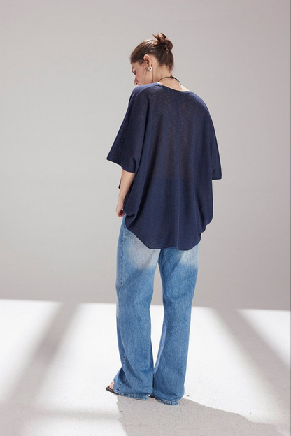 テンセルリネンニットトップス　B4741