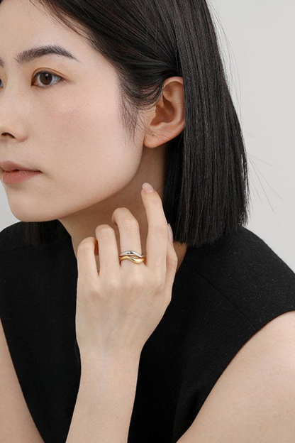 S925シンプルフレンチオープンリング　B4721