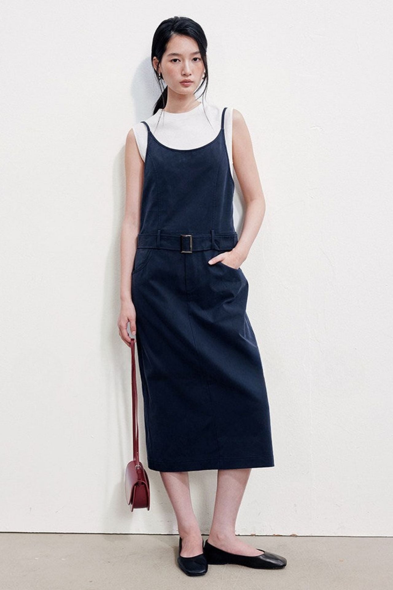 Tencel Cotton Suspender Dress B4924