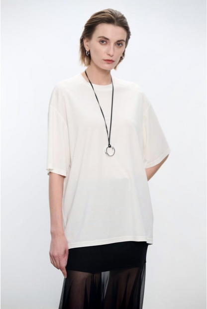 透氣涼爽中袖奢華寬鬆T卹 B4177