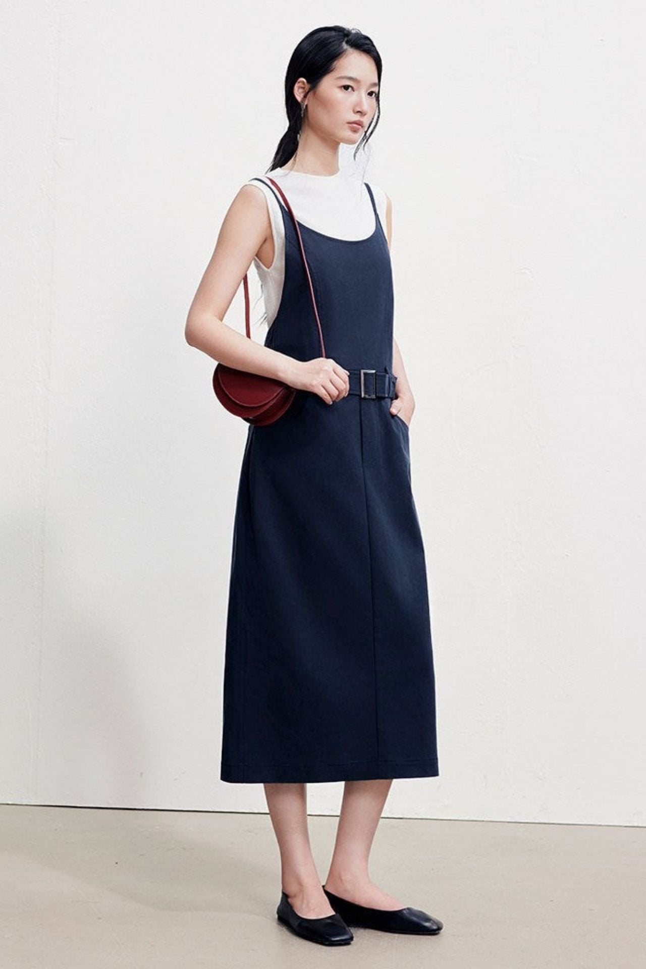 Tencel Cotton Suspender Dress B4924