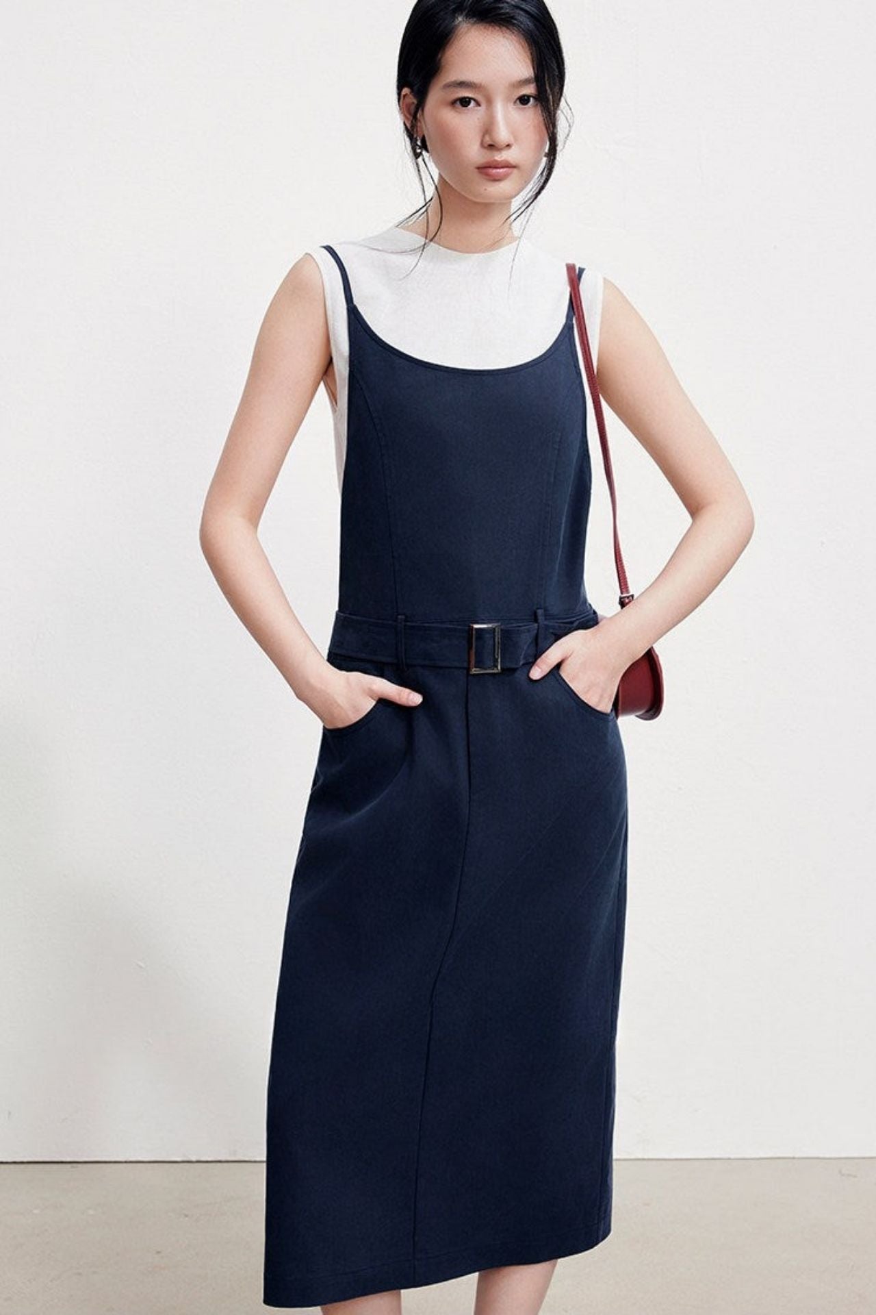 Tencel Cotton Suspender Dress B4924