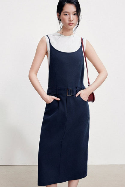 Tencel Cotton Suspender Dress B4924