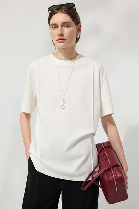 ミニマルルーズドロップショルダーTシャツ　B4743