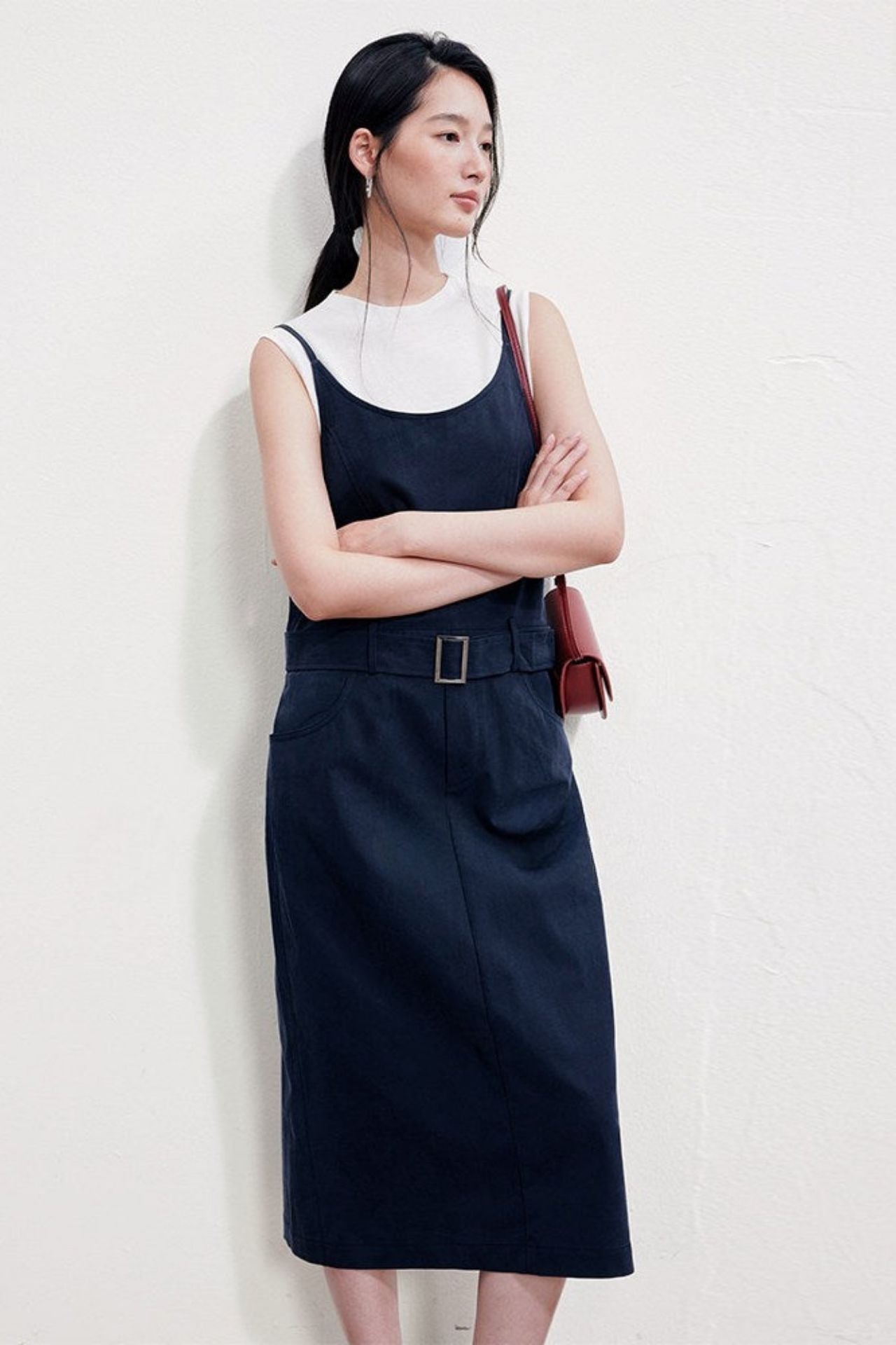 Tencel Cotton Suspender Dress B4924