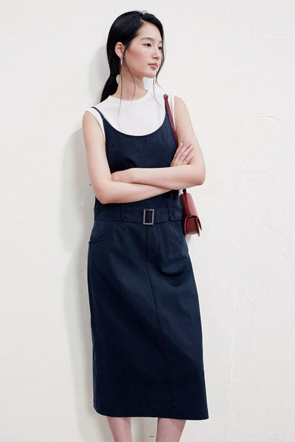 Tencel Cotton Suspender Dress B4924