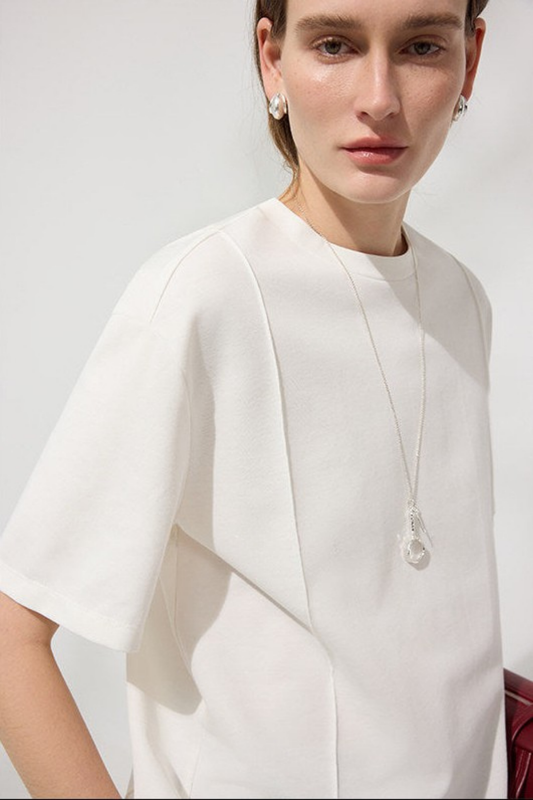 ミニマルルーズドロップショルダーTシャツ　B4743