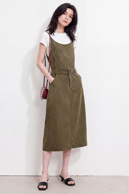 Tencel Cotton Suspender Dress B4924