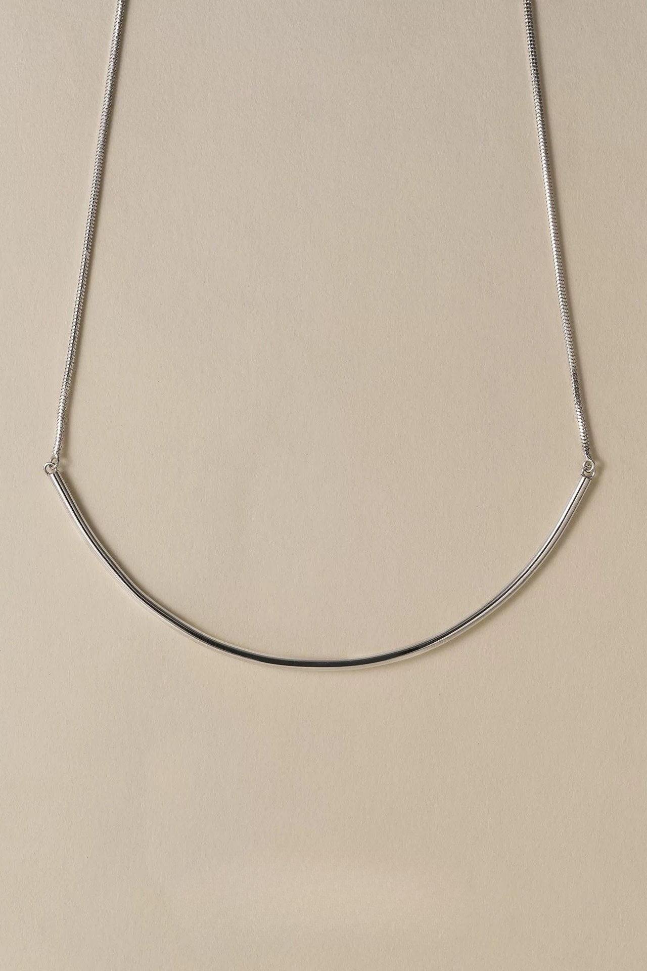S925カーブラインミニマルチョーカーネックレス　B4722