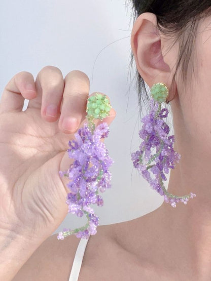 Wisteria Flower Bead Earrings B1801