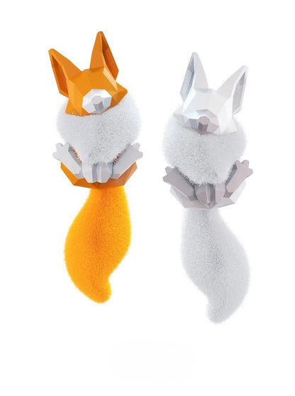 Warm fox polygon earrings B2262