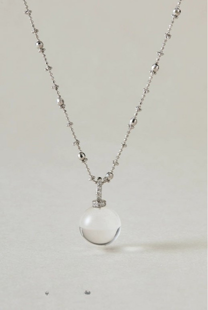 S925白水晶吊墜項鍊 B4188