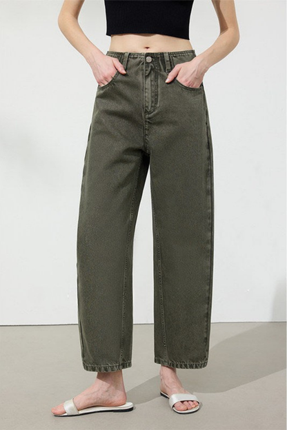 ストレッチデニムストレートクロップドパンツ　B4744