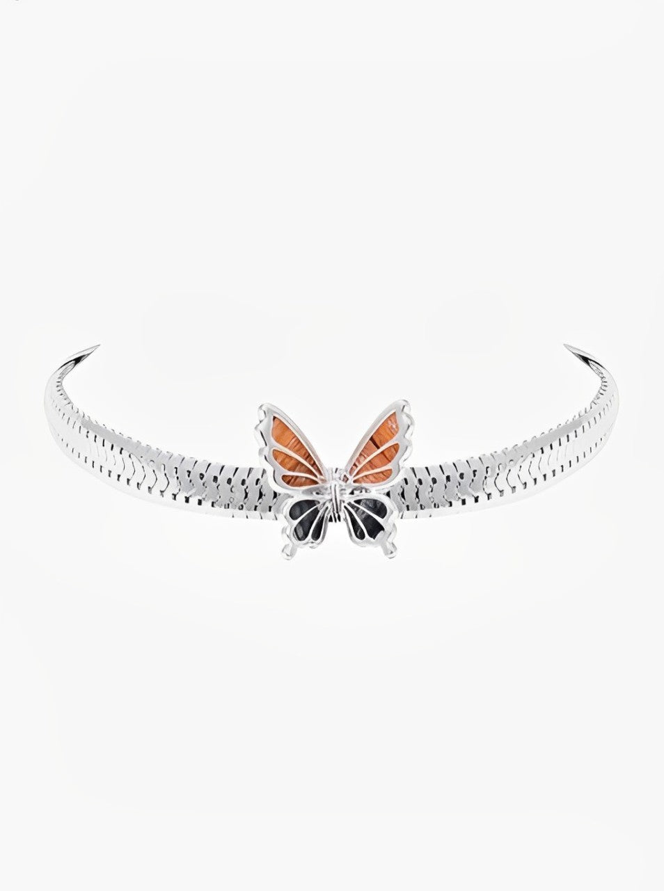 Fishbone Cocoon Butterfly Necklace B2849