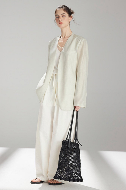 ノーカラーグリーンライトジャケット　B4745